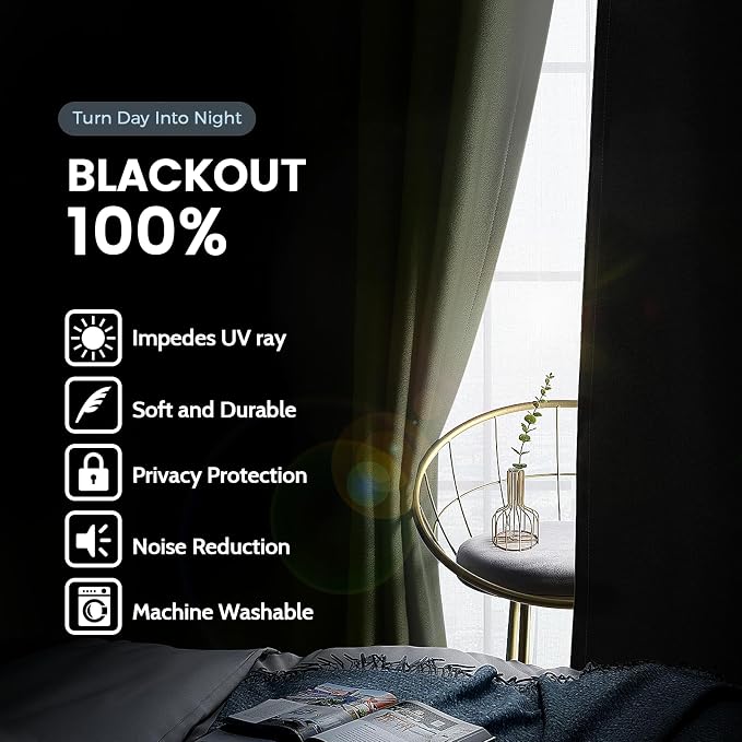 SimpleHome 100% Blackout Curtains - Image 2