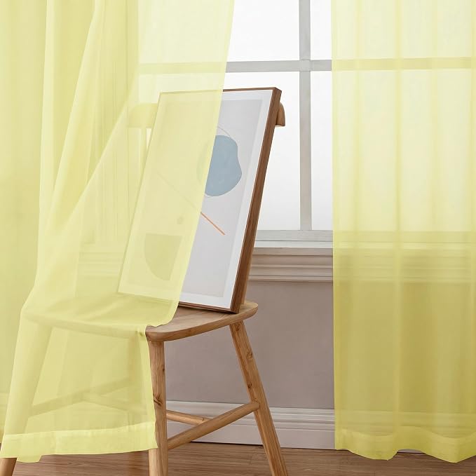 OWENIE Sheer Curtains 84 inches Long 2 Panels Set - Image 5