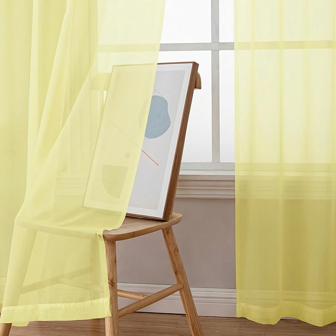 Sheer Curtains 78 Inches Long 2 Panels Set - Image 5