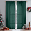 OWENIE Green Sheer Curtains 84 Inches Long by OWENIE