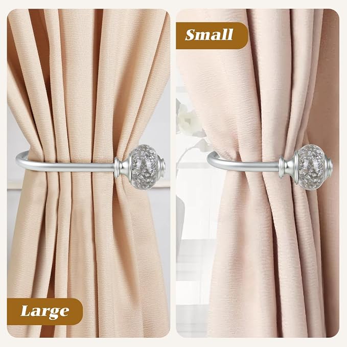 2 Pack Silver Curtain Holdbacks, USFOOK Decorative Drapery Tiebacks, Curtain - Image 7