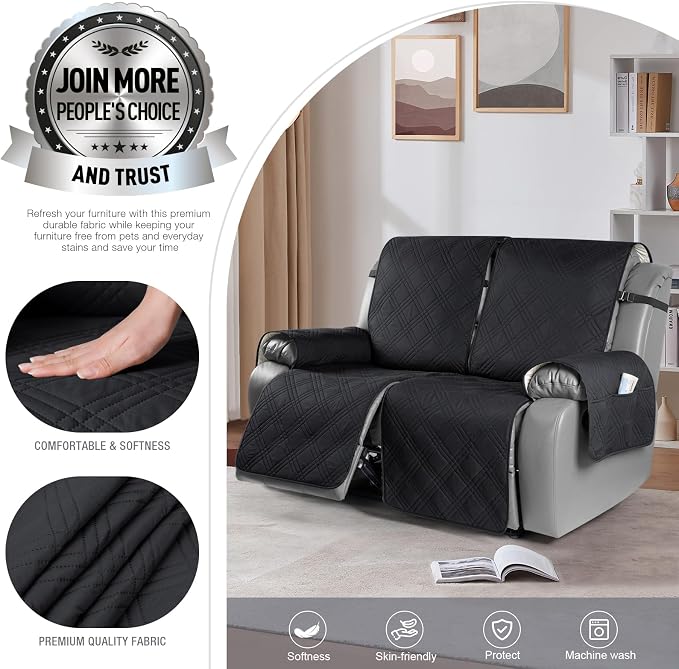 TAOCOCO 100% Waterproof Oversized Loveseat Recliner Cover, Non Slip Split Couch - Image 3