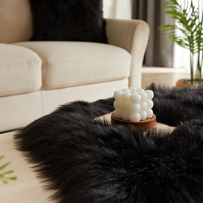 EasyJoy Ultra Soft Fluffy Shaggy Area Rug Faux Fur Rug Chair Cover Seat Pad - Image 6