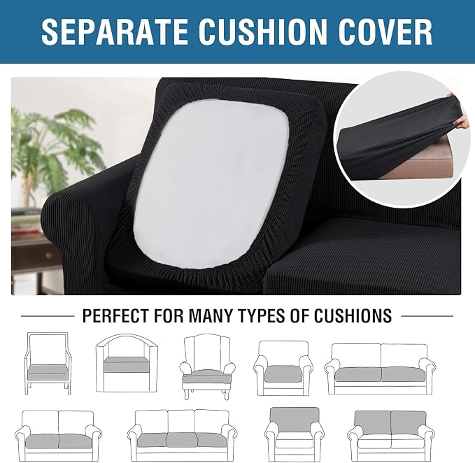 H.VERSAILTEX 4 Piece Stretch Sofa Covers - Image 5