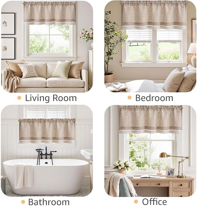 jinchan Farmhouse Linen Valance - Image 5