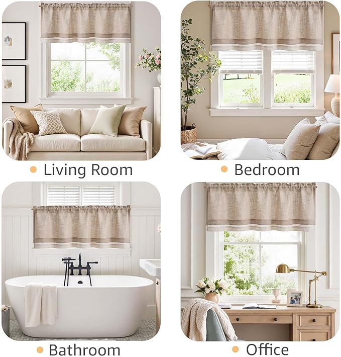 jinchan Linen Farmhouse Valances - Image 5