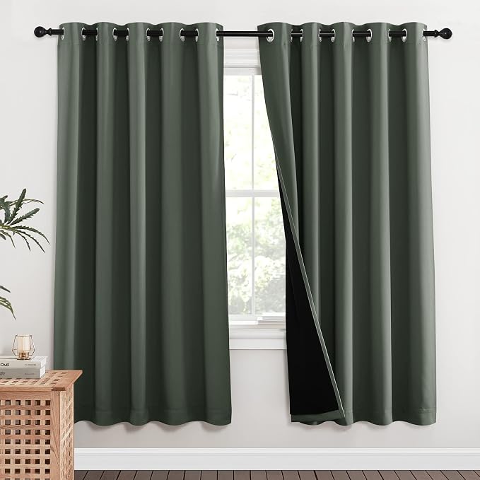 NICETOWN 100% Blackout Window Curtain Panels, Full Light Blocking Drapes by NICETOWN