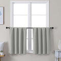 Simplebrand Ava Silver Grey Short 24 Inches Blackout Curtain 2 Panels Set by Simplebrand