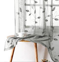 HOMEIDEAS Light Grey/Gray Sheer Curtains 52 X 63 Inches Length 2 Panels by HOMEIDEAS