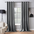 MIULEE 2 Panels Velvet Curtains Solid Soft Grommet Grey Curtains Blackout by MIULEE