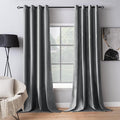 MIULEE 2 Panels Blackout Velvet Curtain Solid Soft Grommet Grey Room Darkening by MIULEE