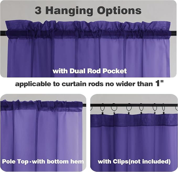 Chyhomenyc Purple Sheer Valances - Image 5