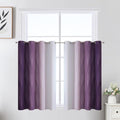 Estelar Textiler Purple and Greyish White Ombre Short Blackout Kitchen Curtains by ESTELARTEXTILER