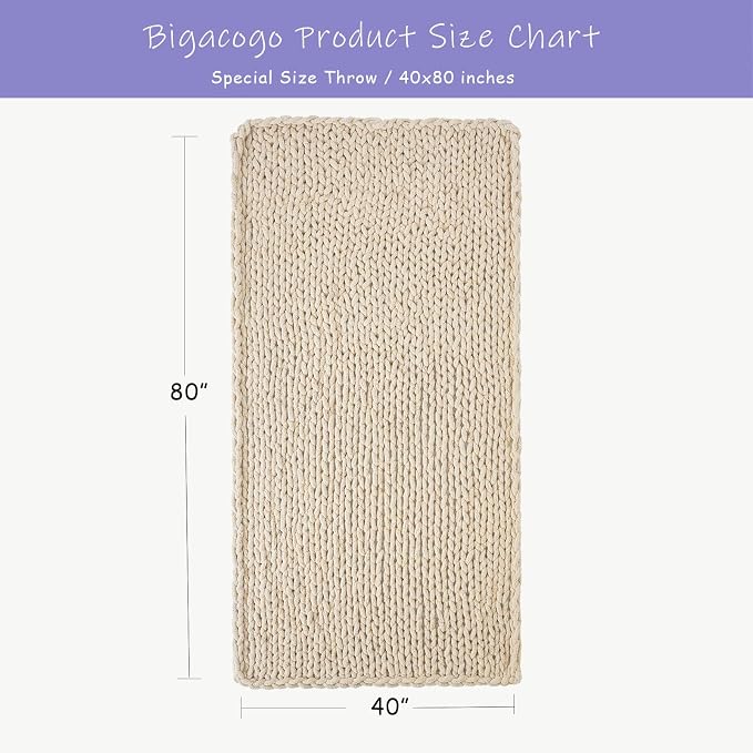 Bigacogo Chunky Knit Throw Blanket - Image 2