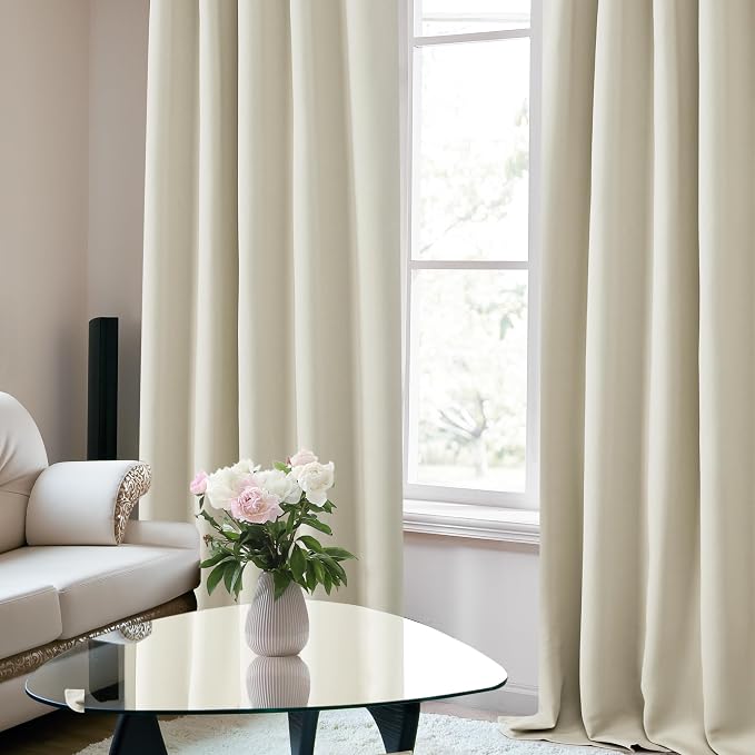 Deconovo Blackout Curtains, Thermal Insulated, W42 x L63 2 Panels, Back Tab - Image 6