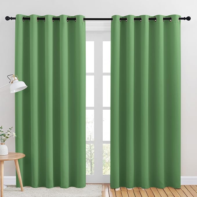 NICETOWN Room Darkening Draperies Window Curtain Panels, Forest Green, 2 Panels by NICETOWN