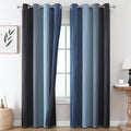Estelar Textiler Black and Navy Blue Gradient Blackout Curtains by ESTELARTEXTILER