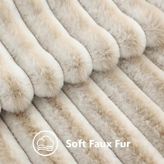 decorUhome Summer Cozy Faux Fur Throw Pillow Covers 24x24 Set of 2 Decorative - Image 3