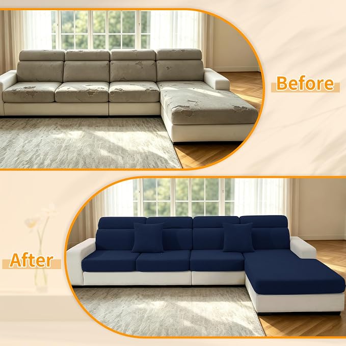 XINEAGE Couch Cushion Covers, Loveseat Sofa Seat Slipcovers - Image 7
