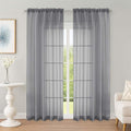 OWENIE Sheer Curtains 84 Inches Long 2 Panels Set, Sheer Grey Curtains by OWENIE