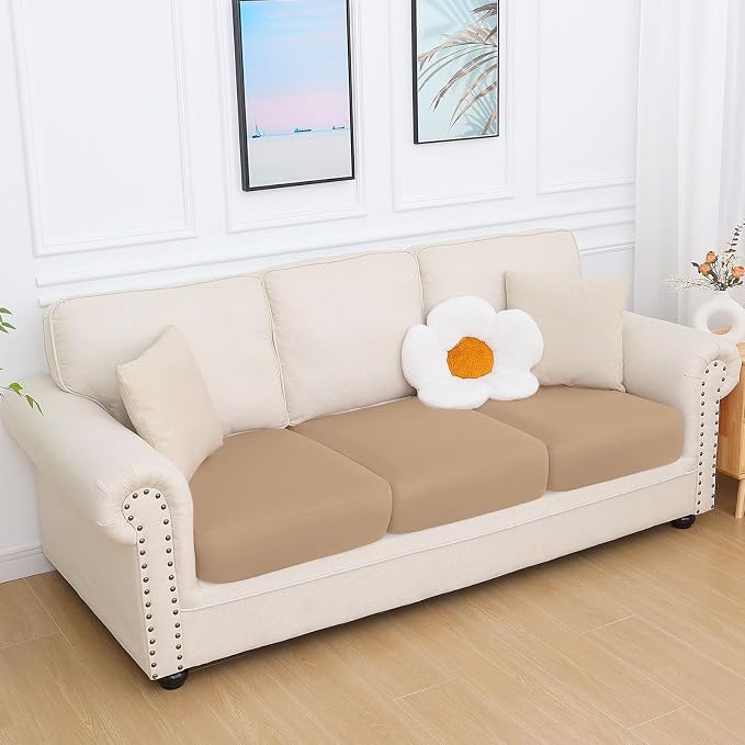 hyha Milk Silk Couch Cushion Covers, Soft Magic Sofa Covers Washable - Image 7