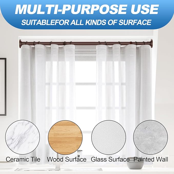 CorkLatta Bronze Shower Curtain Rod 31 to 92 Inch, 1 Inch Diameter Adjustable - Image 6
