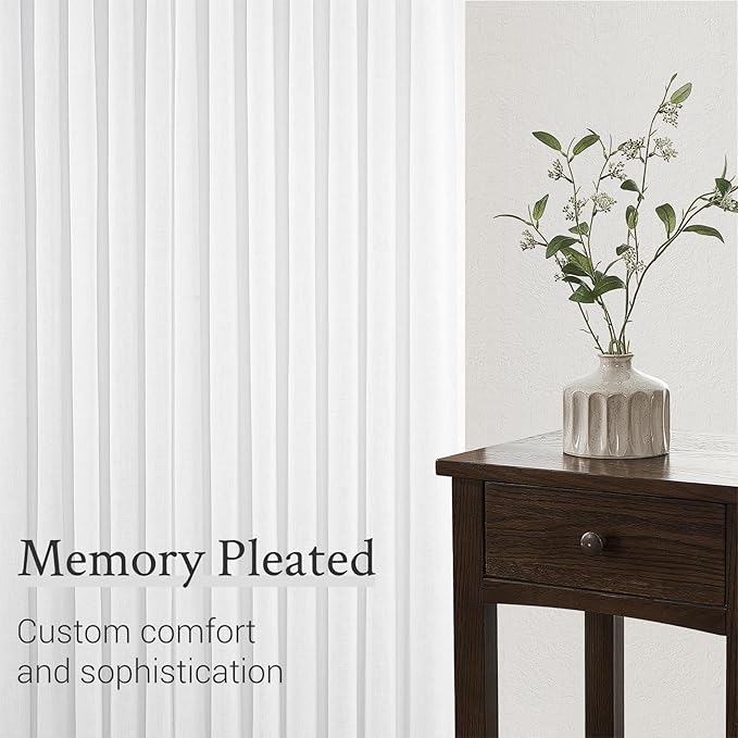 Topfinel 120 Inch Curtains 2 Panels Set, Two Packs Pinch Pleat Back Tab Linen - Image 5