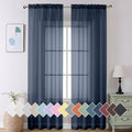 Aiyufeng Sheer Navy Blue Curtains 108 inch Length 2 Panels Set, Airy by Aiyufeng
