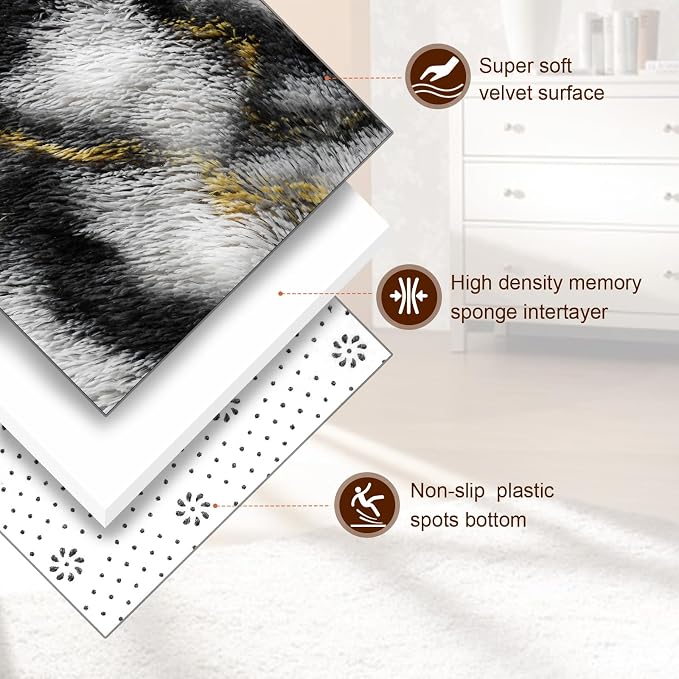 TWINNIS Super Soft Shaggy Rugs Fluffy Carpets, 5x8 Feet, Indoor Modern Plush - Image 2