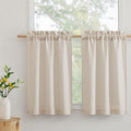 RYB HOME Kitchen Curtains, 30 inches Long Linen Rod Pocket Semi Sheer Cuartins by RYBHOME