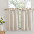 RYB HOME Bathroom Curtains Over Sink 36 inches Length, Linen Blend Semi Sheer by RYBHOME