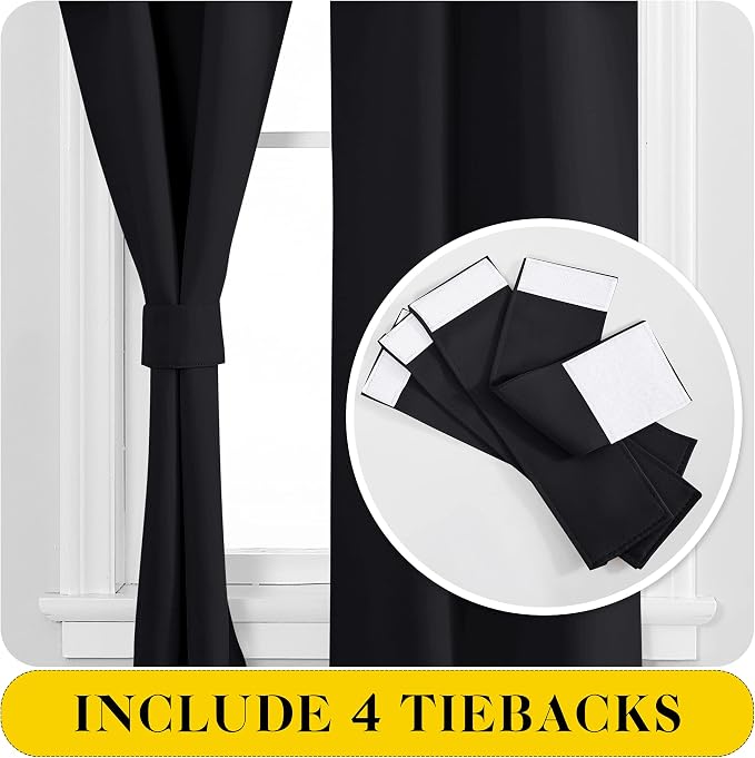 NICETOWN Black Blackout Curtains - Image 4