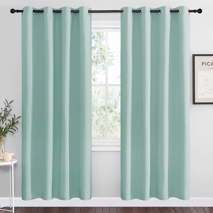 NICETOWN Aqua Blue Blackout Curtains 78" Long by NICETOWN