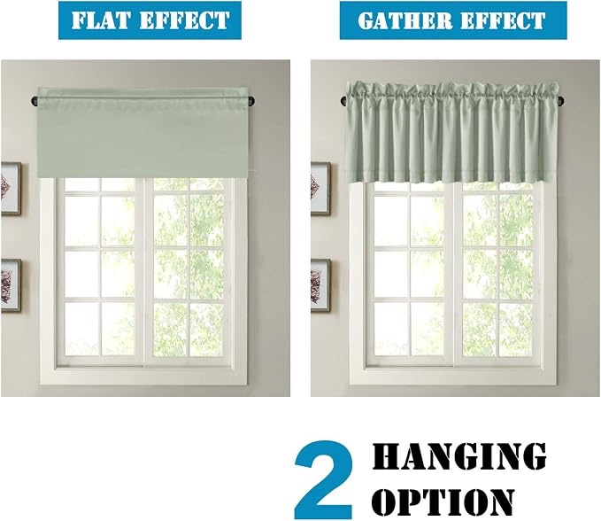 H.VERSAILTEX Blackout Valances for Windows, Sage Green Kitchen Window Valance - Image 6