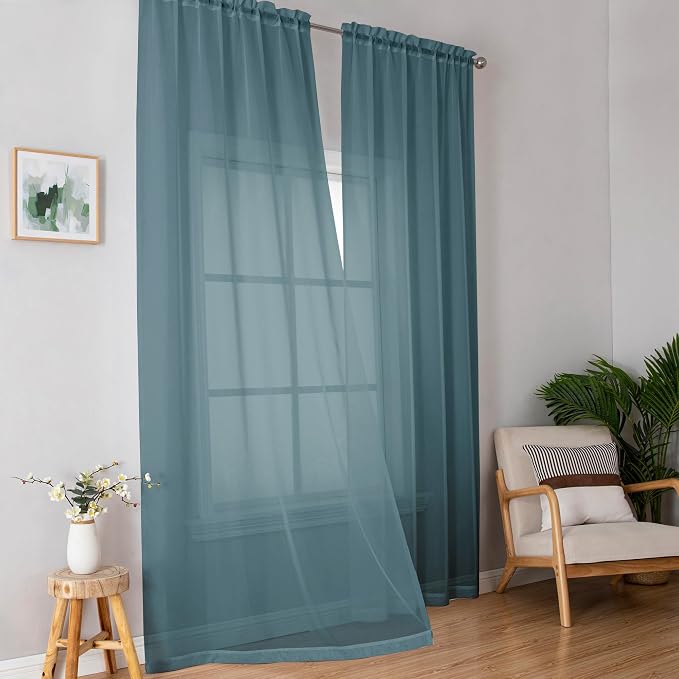 OWENIE Sheer Curtains 96 inches Long - Image 2
