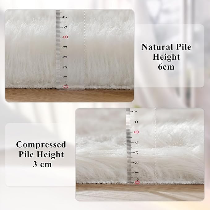 ORINOVA White Rugs for Living Room 6x9 Area Rugs for Bedroom Large Washable - Image 4