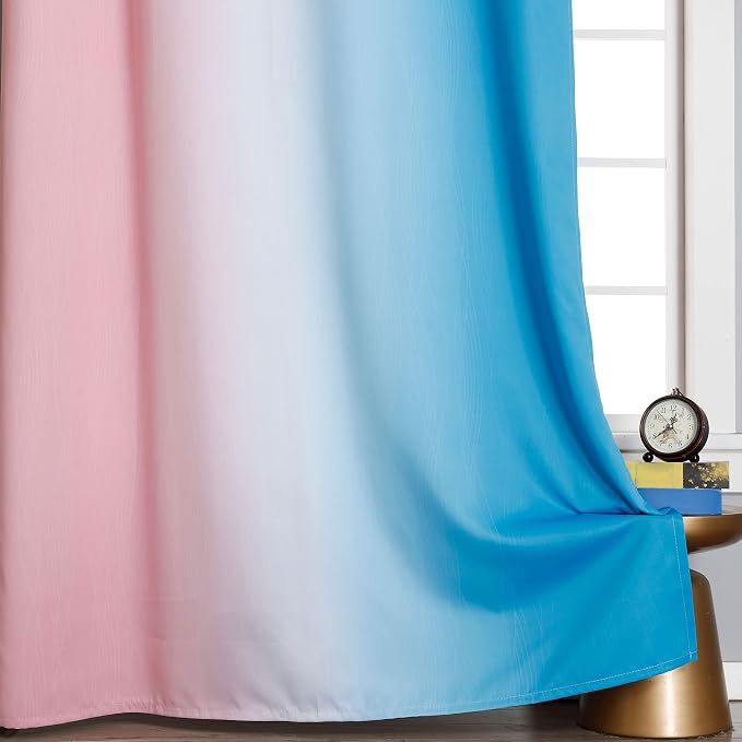 Ombre Pink and Blue Blackout Curtains 54 Inches Long, Full Light Blocking - Image 6