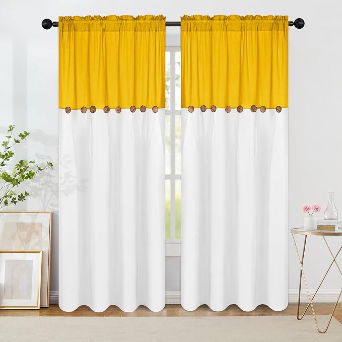 FRAMICS Farmhouse Cotton Linen Curtains by FRAMICS