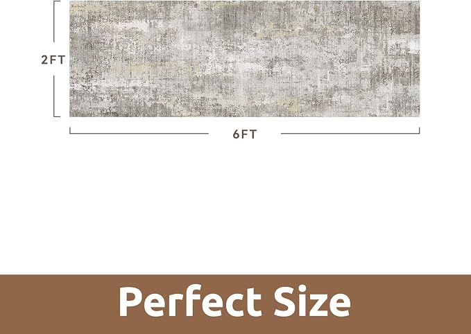 AMOAMI 2 x 6 Hallway Runner Rug Non Slip Super Soft Runner Rugs Machine - Image 2