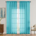 OVZME Turquoise Bedroom Curtains 2 Panel Sets 90 Inch Length, 59 Inch Extra by OVZME