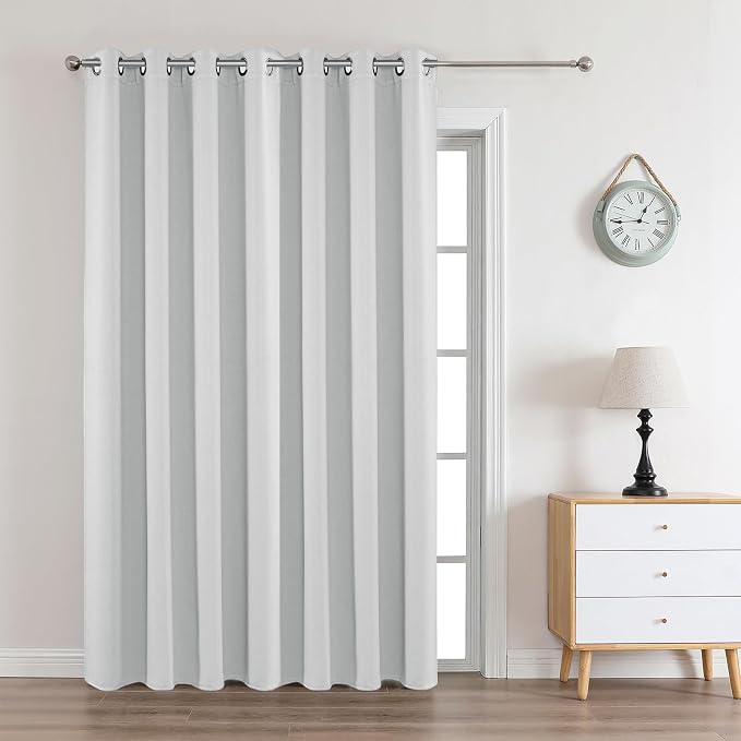 Joydeco White Curtains 95 Inches Long 1 Panel, Thermal Insulated Long Curtains& by JOYDECO