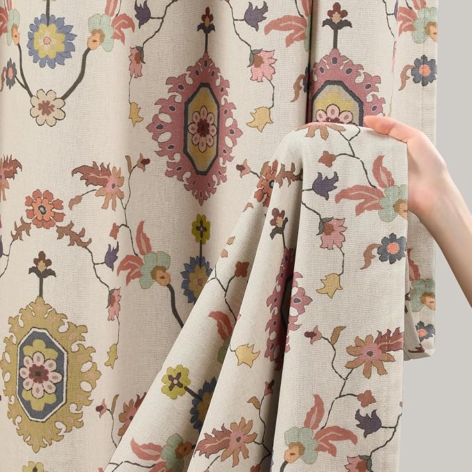 Boho Floral Blackout Curtains for Living Room - Image 5