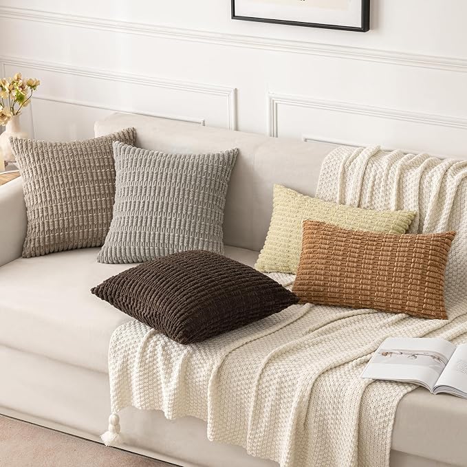 MIULEE Pack of 2 Corduroy Decorative Lumbar Throw Pillow Covers 20x12 Inch Soft - Image 3