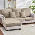 Couch Cover 6-Piece Elastic Velvet Couch Cushion Covers & Chaise Slipcovers by Taque