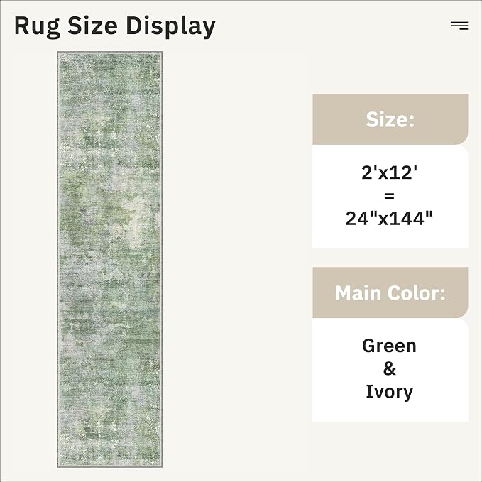 Runner Rug 2x12 Washable Non-Slip Hallway Runner Rugs - Image 5