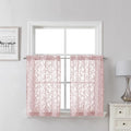 Lecloud Leia Blush Pink Sheer Curtains 2 Pieces, 30 Inch Short Curtains by Lecloud