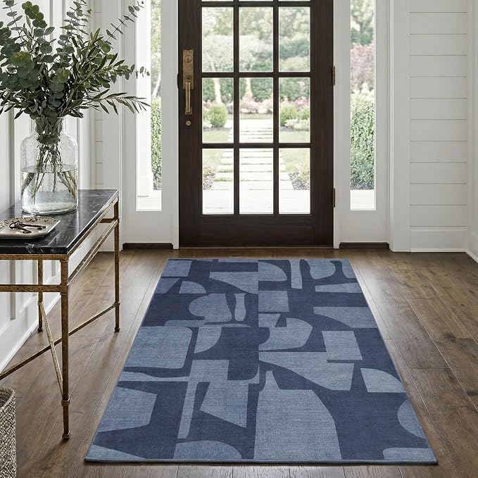 Latte&Fog 3x5 Entryway Rug Indoor, Modern Abstract Washable Area Rug, Boho Non by LatteFog