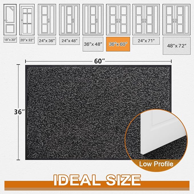 Mibao Front Door Mat, Dirt Trapper Welcome Mat - Image 2