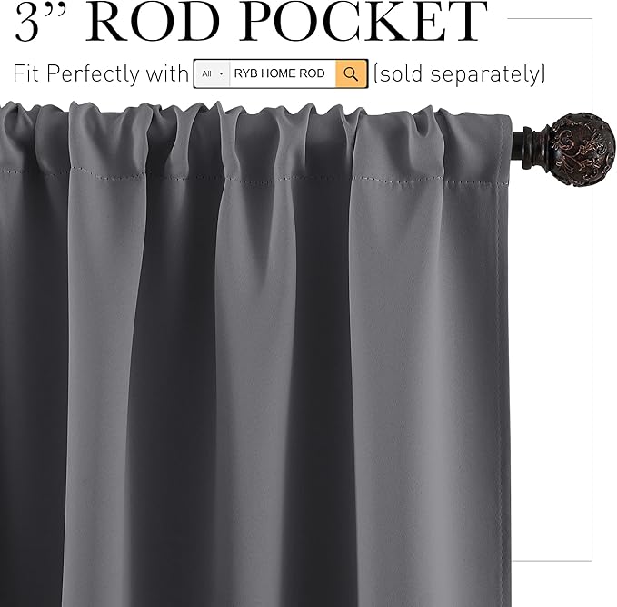 RYB HOME RV Curtains for Camper Windows, Mini Small Thermal Insulated Sunlight - Image 2