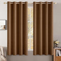 MIULEE Linen Curtains for Bedroom 100% Blackout Thermal Insulated Brown Grommet by MIULEE